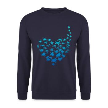 Schildkröte Herz Liebe - Unisex Pullover - Navy - Vorne - Alina (178cm) & Michal (187cm)