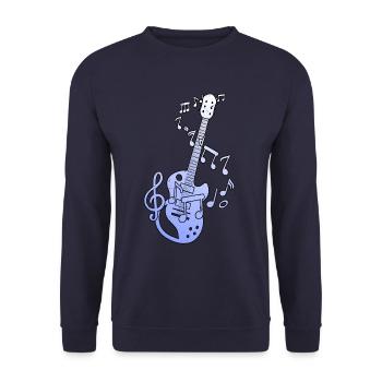 Notes de musique de guitare - Sweat-shirt Unisexe - marine - Devant - Alina (178cm) & Michal (187cm)