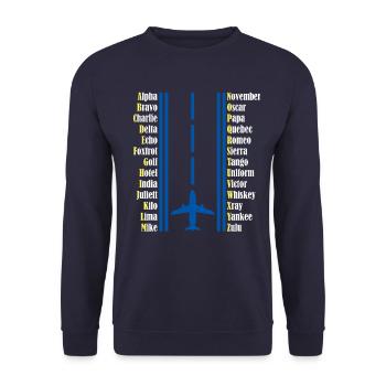Alphabet pilote pilote - Sweat-shirt Unisexe - marine - Devant - Alina (178cm) & Michal (187cm)