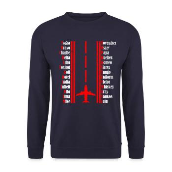 alphabet pilote - Sweat-shirt Unisexe - marine - Devant - Alina (178cm) & Michal (187cm)