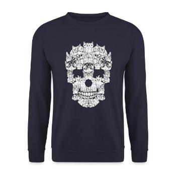 Crâne de chats - Sweat-shirt Unisexe - marine - Devant - Alina (178cm) & Michal (187cm)