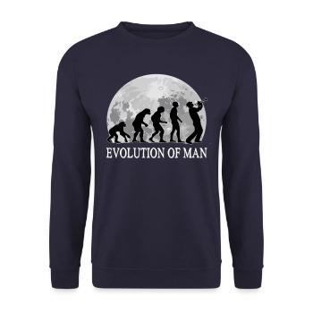 Evolution Trompete Musik - Unisex Pullover - Navy - Vorne - Alina (178cm) & Michal (187cm)