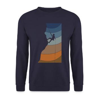 Felsklettern Kletterer - Unisex Pullover - Navy - Vorne - Alina (178cm) & Michal (187cm)