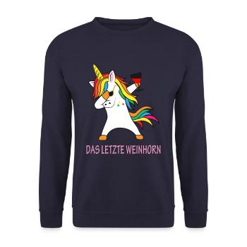 The last Weinhorn unicorn - Unisex Sweatshirt - navy - Front - Alina (178cm) & Michal (187cm)
