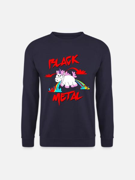 Drôle licorne métal noir - Sweat-shirt Unisexe - marine