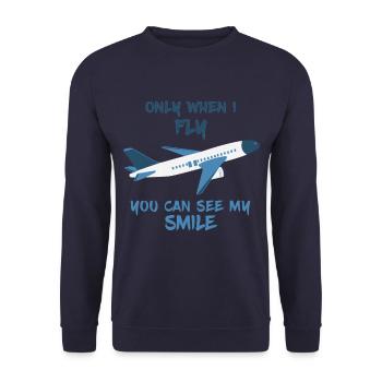 Pilots plane flying saying - Unisex Sweatshirt - navy - Front - Alina (178cm) & Michal (187cm)