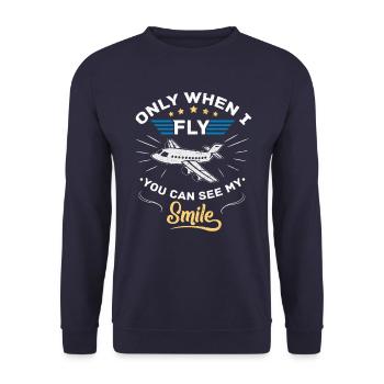 Piloten Spruch Pilot - Unisex Pullover - Navy - Vorne - Alina (178cm) & Michal (187cm)