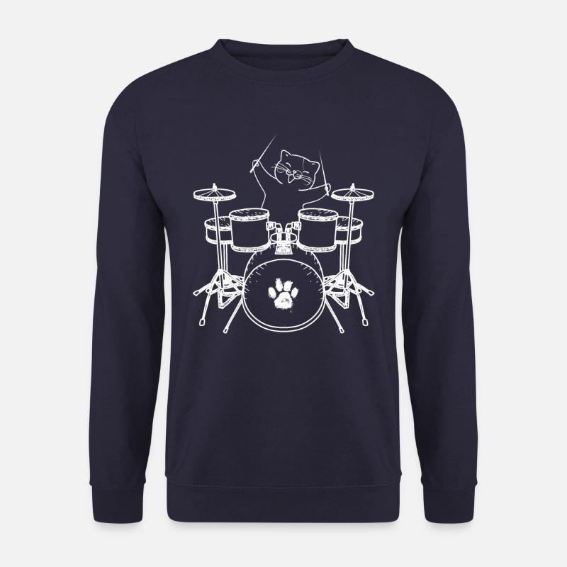 Drums cat drummer - Unisex Sweatshirt - navy