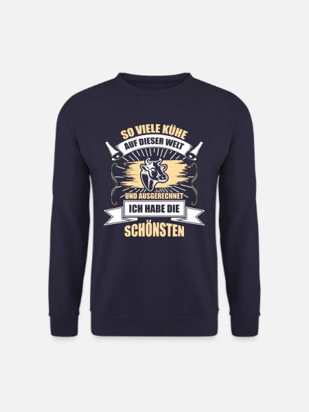 So viele Kühe und ich habe die schönsten Landwirt - Unisex Pullover - Navy