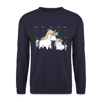 Unicorns unicorn love - Unisex Sweatshirt - navy - Front - Alina (178cm) & Michal (187cm)