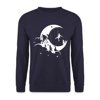 Escalade grimpeur lune - Sweat-shirt Unisexe - marine - Devant - Alina (178cm) & Michal (187cm)