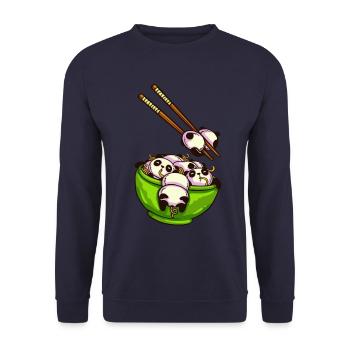 Ramen Pandas Japanese - Sweat-shirt Unisexe - marine - Devant - Alina (178cm) & Michal (187cm)