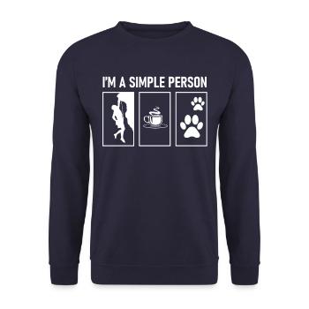 Ich bin einfach Klettern Kaffee und Hunde - Unisex Pullover - Navy - Vorne - Alina (178cm) & Michal (187cm)