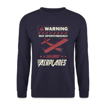 L'avertissement peut parler de pilote d'avion - Sweat-shirt Unisexe - marine - Devant - Alina (178cm) & Michal (187cm)