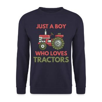 Traktor Traktoren Jungen Geschenk - Unisex Pullover - Navy - Vorne - Alina (178cm) & Michal (187cm)