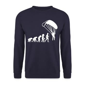 Fallschirmspringer Fallschirm Skydive Evolution - Unisex Pullover - Navy - Vorne - Alina (178cm) & Michal (187cm)