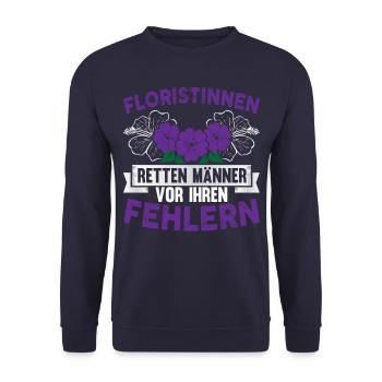 Floristinnen Florist - Unisex Pullover - Navy - Vorne - Alina (178cm) & Michal (187cm)