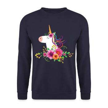 Horse equine unicorn - Unisex Sweatshirt - navy - Front - Alina (178cm) & Michal (187cm)
