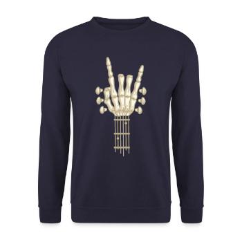 Rock Musique guitare cadeau guitariste - Sweat-shirt Unisexe - marine - Devant - Alina (178cm) & Michal (187cm)