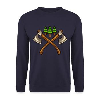 Forester Lumberjack Forest - Unisex Sweatshirt - navy - Front - Alina (178cm) & Michal (187cm)