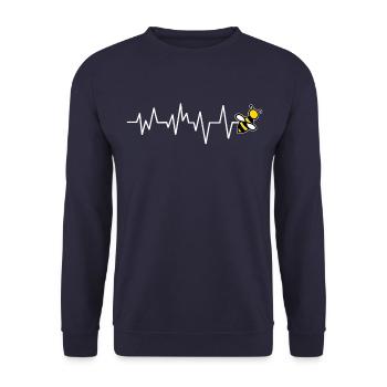 Heartbeat heart line bees bee beekeeper - Unisex Sweatshirt - navy - Front - Alina (178cm) & Michal (187cm)