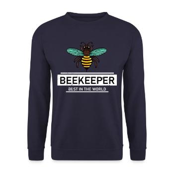 Beekeeper saying bees - Unisex Sweatshirt - navy - Front - Alina (178cm) & Michal (187cm)