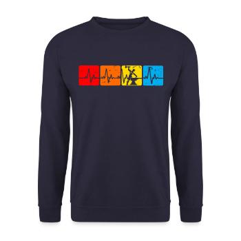 Blacksmith Farrier Vintage Heartbeat - Unisex Sweatshirt - navy - Front - Alina (178cm) & Michal (187cm)