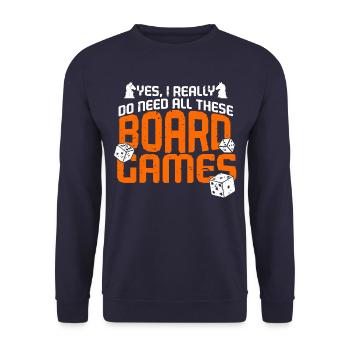 Ja Ich Brauche All Diese Brettspiele Brettspiel - Unisex Pullover - Navy - Vorne - Alina (178cm) & Michal (187cm)