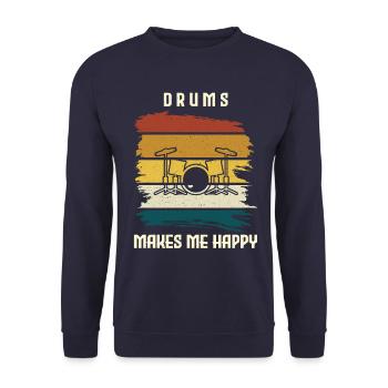Les tambours me rendent heureux les tambours - Sweat-shirt Unisexe - marine - Devant - Alina (178cm) & Michal (187cm)