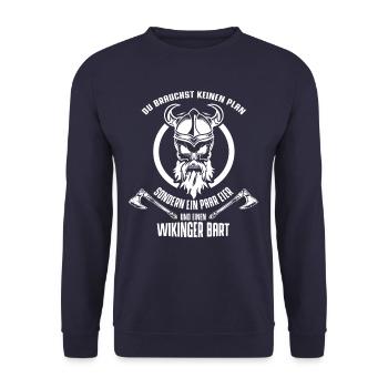 Viking Vikings Proverbe Bart - Sweat-shirt Unisexe - marine - Devant - Alina (178cm) & Michal (187cm)
