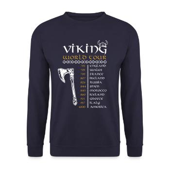 Viking World Tour Vikings - Sweat-shirt Unisexe - marine - Devant - Alina (178cm) & Michal (187cm)