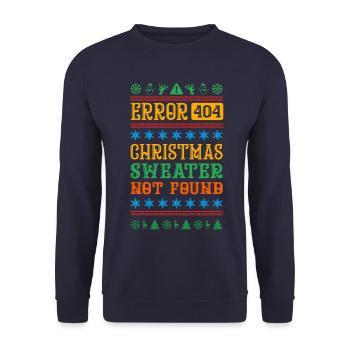 Error No Christmas Sweater Found - Unisex Pullover - Navy - Vorne - Alina (178cm) & Michal (187cm)