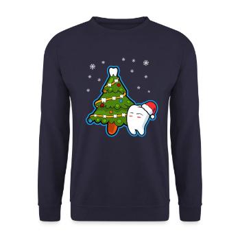 Dentiste Dents Sapins Noël Dentist - Sweat-shirt Unisexe - marine - Devant - Alina (178cm) & Michal (187cm)