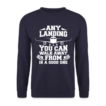 Pilotes d’avion Proverbes - Sweat-shirt Unisexe - marine - Devant - Alina (178cm) & Michal (187cm)
