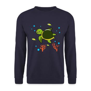 Tortues Plongée - Sweat-shirt Unisexe - marine - Devant - Alina (178cm) & Michal (187cm)