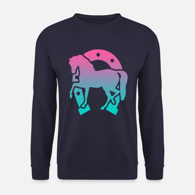 Pferde Pferd Reiten Hufeisen - Unisex Pullover - Navy
