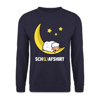 Schlafshirt Schafshirt Schaf Pyjama - Unisex Pullover - Navy - Vorne - Alina (178cm) & Michal (187cm)