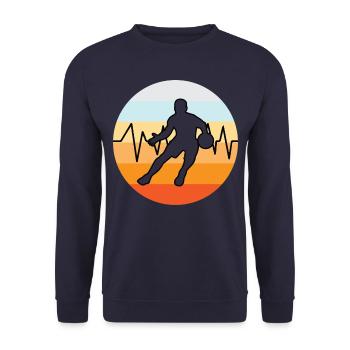 Basketball Basketballer Vintage - Sweat-shirt Unisexe - marine - Devant - Alina (178cm) & Michal (187cm)