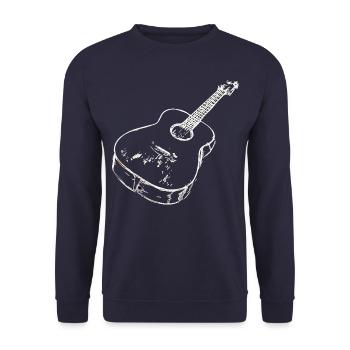 Akustische Gitarre - Unisex Pullover - Navy - Vorne - Alina (178cm) & Michal (187cm)