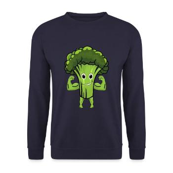 Chemise forte végétalienne Chemise de brocoli Fitness - Sweat-shirt Unisexe - marine - Devant - Alina (178cm) & Michal (187cm)