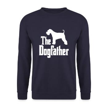 The Dogfather, lustiges Zwergschnauzer Geschenk - Unisex Pullover - Navy - Vorne - Alina (178cm) & Michal (187cm)