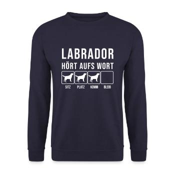 Labrador - Écoutez le mot, cadeau de chien drôle - Sweat-shirt Unisexe - marine - Devant - Alina (178cm) & Michal (187cm)
