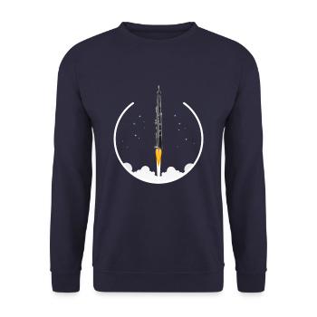 Oboe - rocket, gift, funny brass band - Unisex Sweatshirt - navy - Front - Alina (178cm) & Michal (187cm)