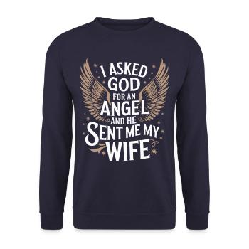 Frau Ehefrau Partnerin Familie Verheiratet - Unisex Pullover - Navy - Vorne - Alina (178cm) & Michal (187cm)
