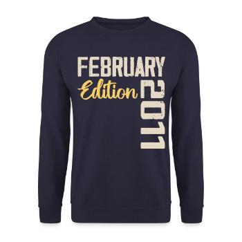 February 2011 Anniversary February 2011 Retro - Unisex Sweatshirt - navy - Front - Alina (178cm) & Michal (187cm)