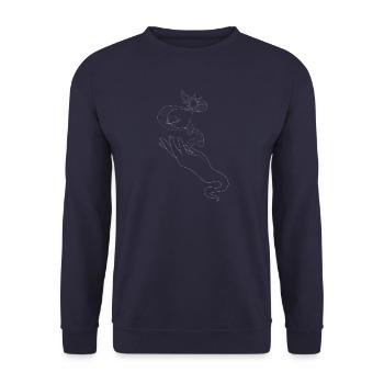 Universe in hand - Unisex Pullover - Navy - Vorne - Alina (178cm) & Michal (187cm)