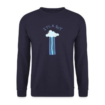 It's a Boy - Blue Rainbow with Cloud - Unisex Sweatshirt - navy - Front - Alina (178cm) & Michal (187cm)