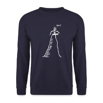 Skier with skis on the mountain - shit - Unisex Sweatshirt - navy - Front - Alina (178cm) & Michal (187cm)