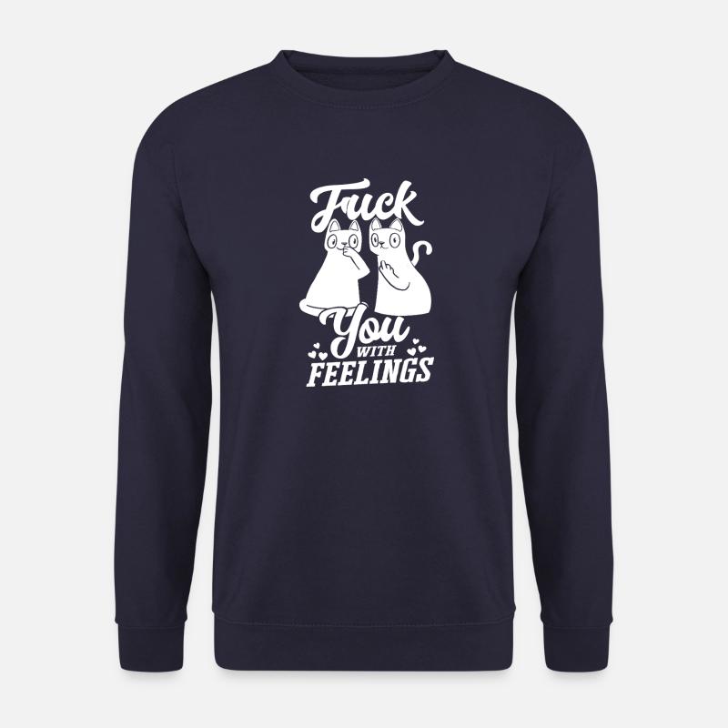 Katze mit Gefühlen lustig sarkastisch - Unisex Pullover - Navy