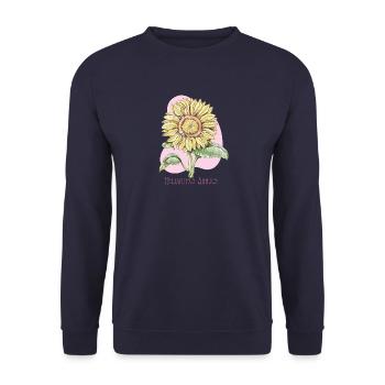Dessin botanique ordinaire de tournesol - Sweat-shirt Unisexe - marine - Devant - Alina (178cm) & Michal (187cm)